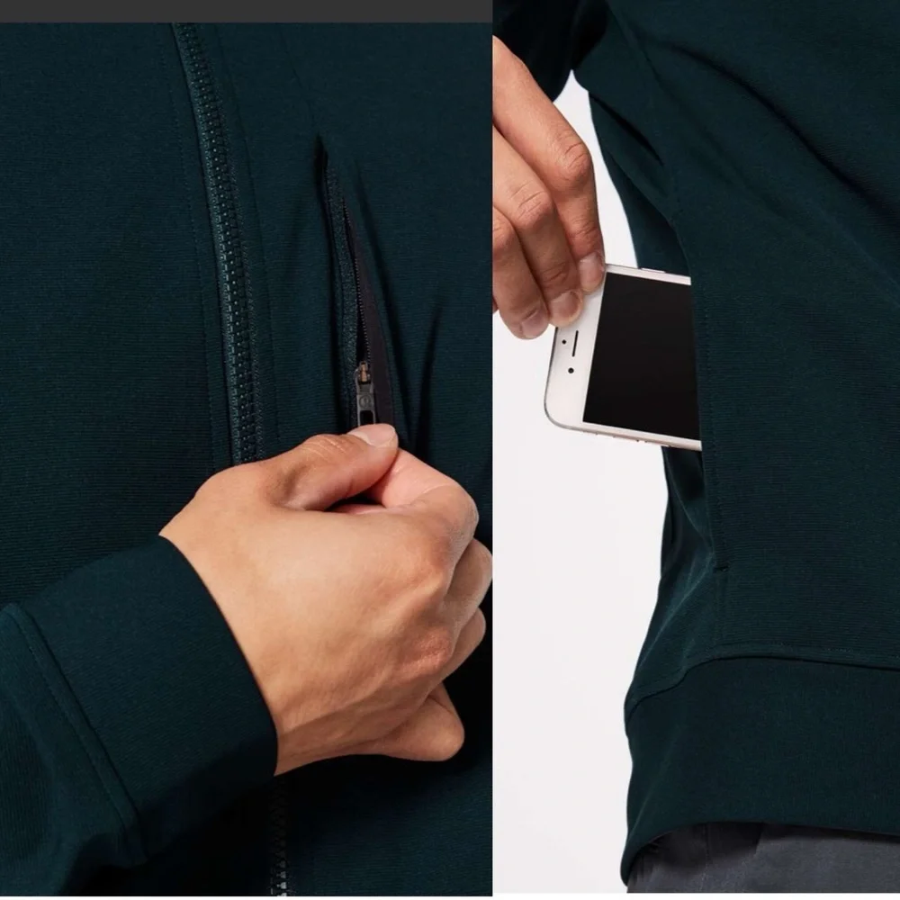 lululemon Men’s Sojourn Full Zip Jacket Nocturnal Teal Large